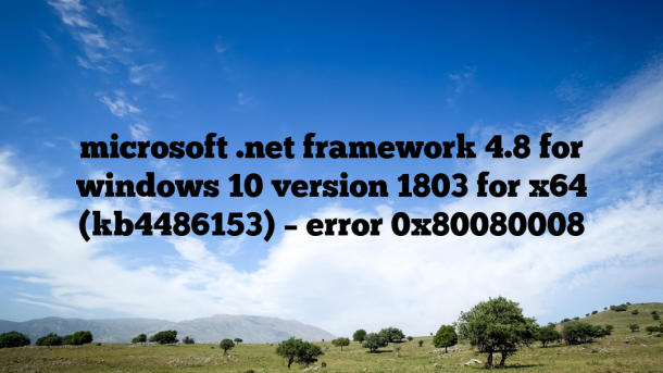 microsoft .net framework 4.8 for windows 10 version 1803 for x64 (kb4486153) – error 0x80080008